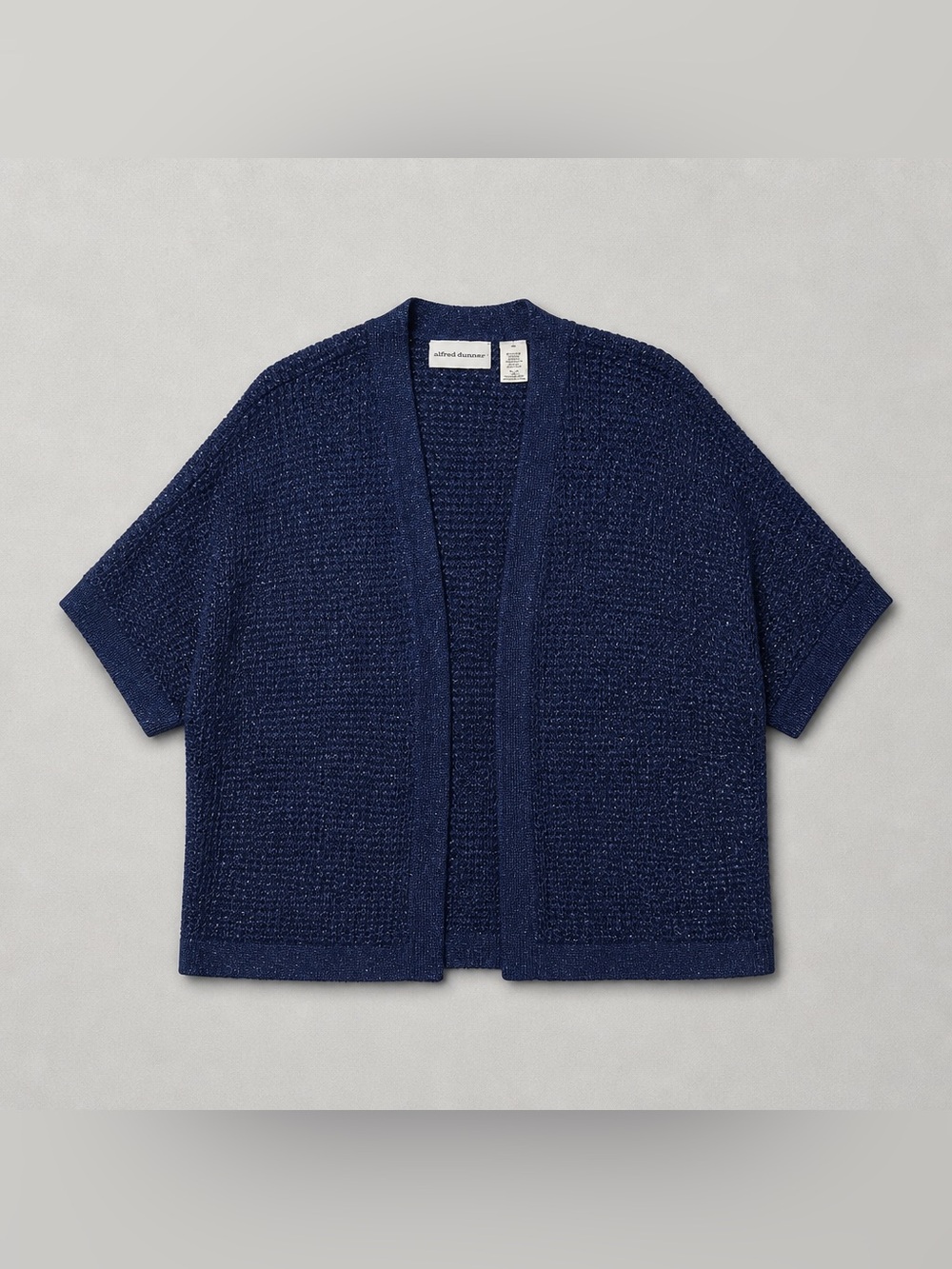 Alfred Dunner Navy Short Open-Front Women's Cardigan